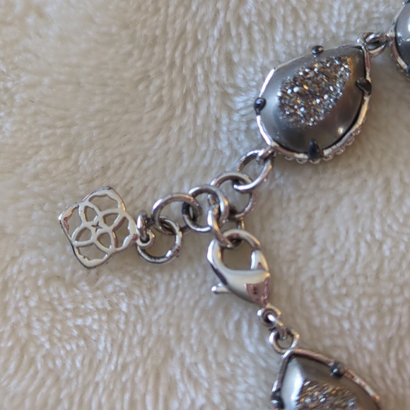 Kendra Scott Platinum Drusy Rhodium Silver Brynn Bracelet RARE - Picture 5 of 12